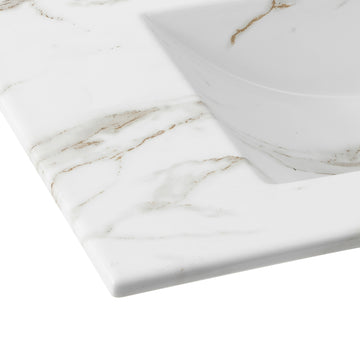 Ancillary 3-Hole 20 in. W x 18.25 in. D Classic Contemporary Rectangular Ceramic Single Sink Basin Vanity Top